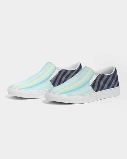 Blue stripes pin stripes BY MARVIN JEANS Men's Slip-On Canvas Shoe
