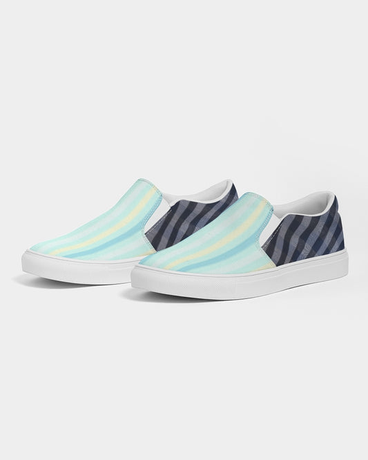 Blue stripes pin stripes BY MARVIN JEANS Men's Slip-On Canvas Shoe