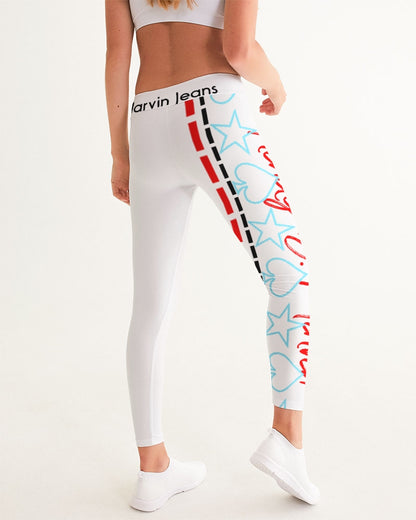 All White Trinity D. Marvin Women's Yoga Pants