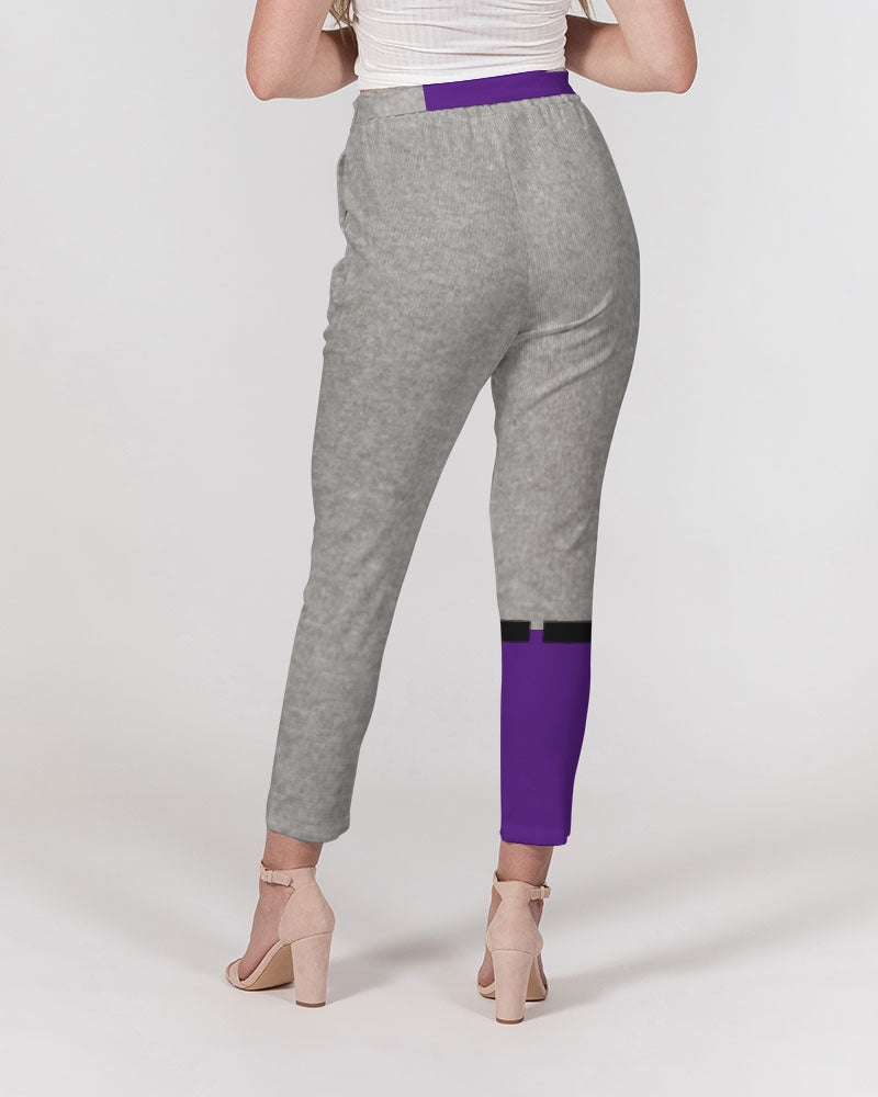 Purple cool grey Trinity D Marvin Women's Belted Tapered Pants