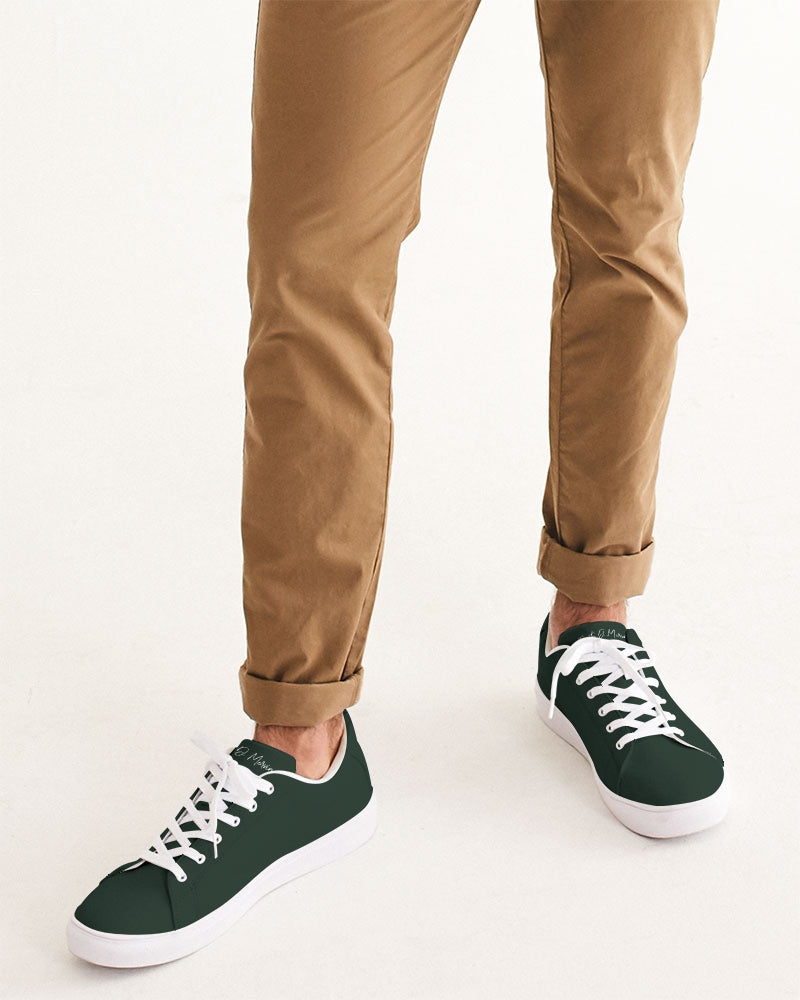 Dark green  Men's Faux-Leather Sneaker