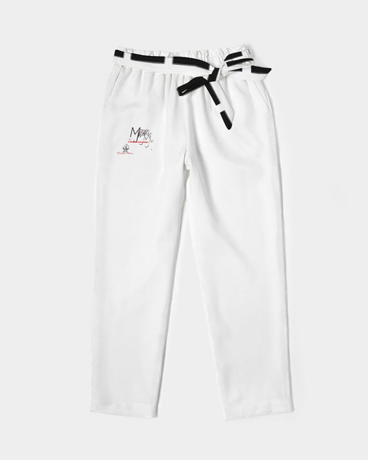 All white Marvin Jeans Women's Belted Tapered Pants