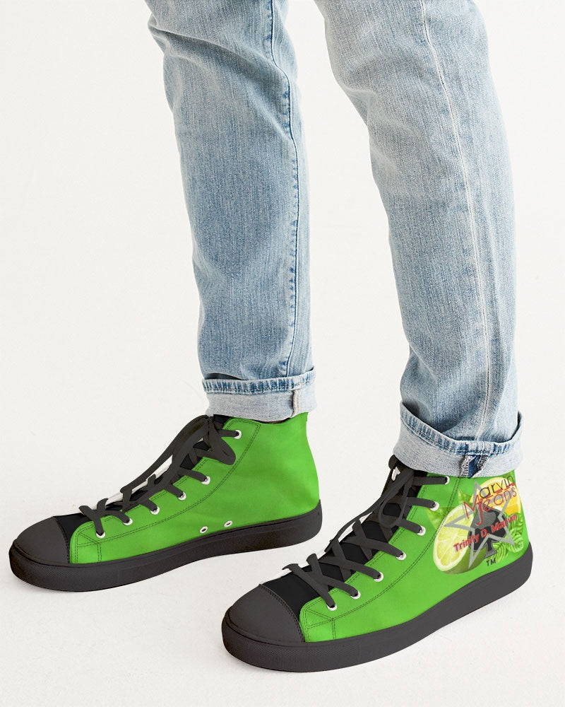 Lemon Lime Green Bay by Marvin Jeans and Trinity D Marvin Men's Hightop Canvas Shoe - Black