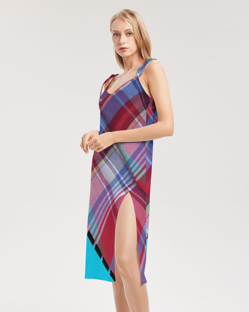 Glory plaids by Marvin Jeans and Trinity D Marvin Women's Tie Strap Split Dress