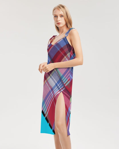 Glory plaids by Marvin Jeans and Trinity D Marvin Women's Tie Strap Split Dress