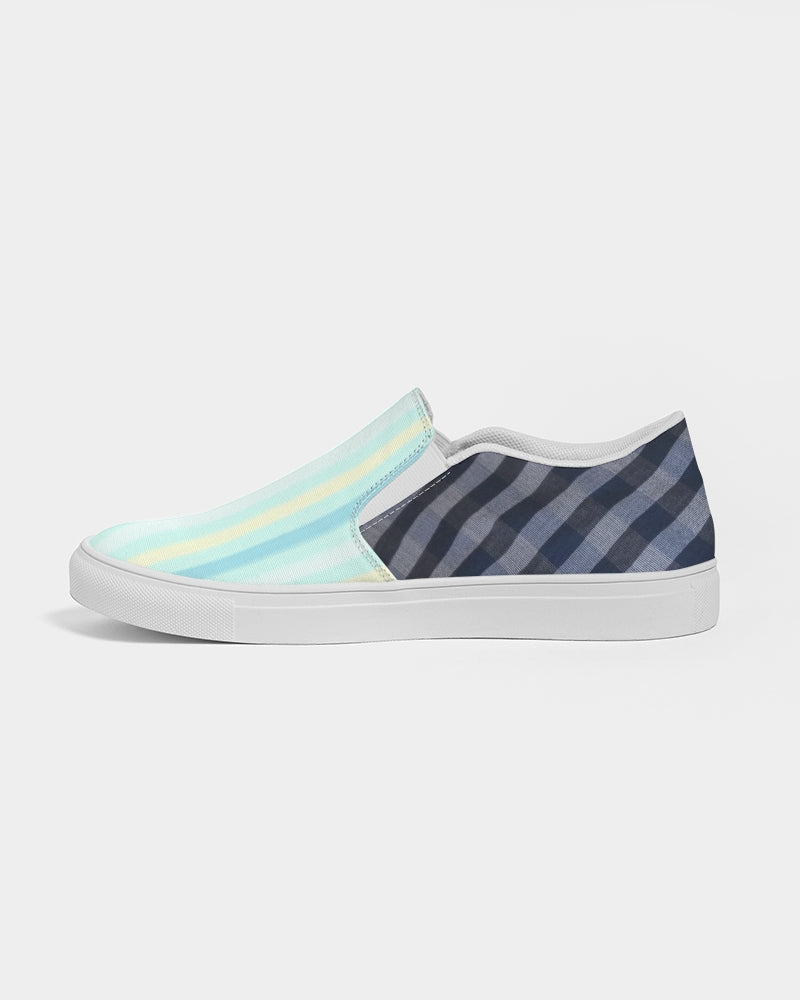 Blue stripes pin stripes BY MARVIN JEANS Men's Slip-On Canvas Shoe