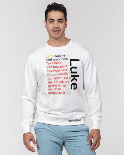 Retro) Gospel message by Marvin Jeans Men's Classic French Terry Crewneck Pullover