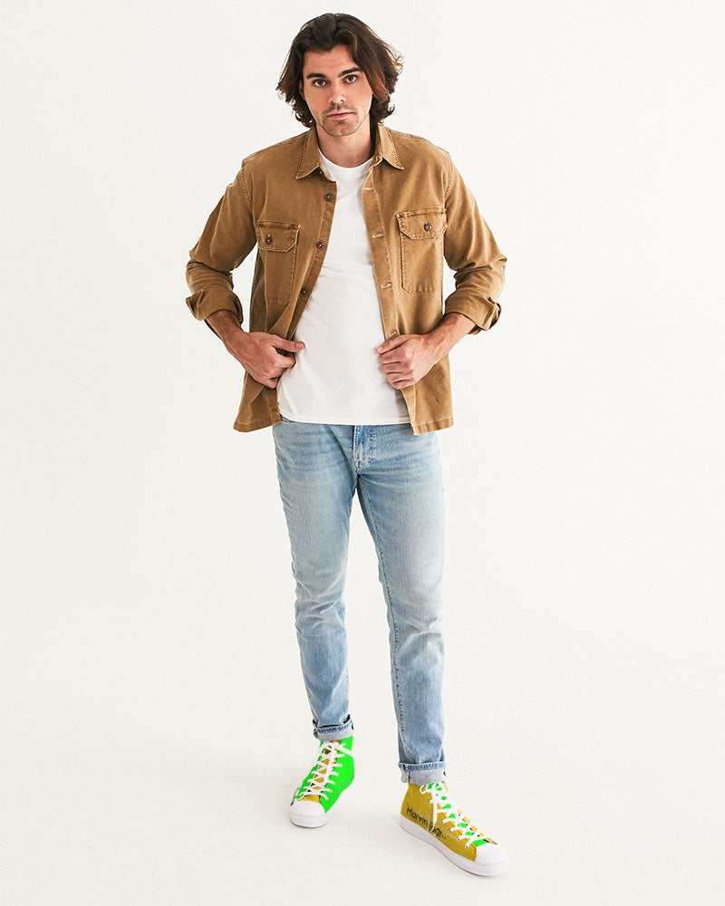 Lemon Lime mix BY MARVIN JEANS Men's Hightop Canvas Shoe