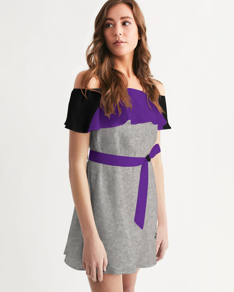 Purple cool grey by Marvin Jeans and Trinity D Marvin Women's Off-Shoulder Dress