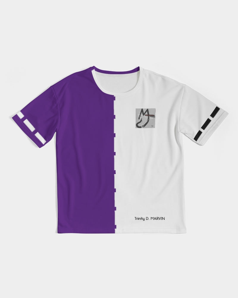Purple half white BY MARVIN JEANS Men's Premium Heavyweight Tee