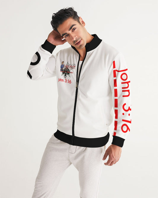 John 3:16 by Marvin Jeans and Trinity D Marvin Men's Track Jacket