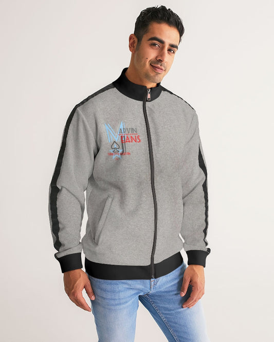 Above greatness cool grey by Trinity D. Marvin and Marvin Jeans  Men's Stripe-Sleeve Track Jacket