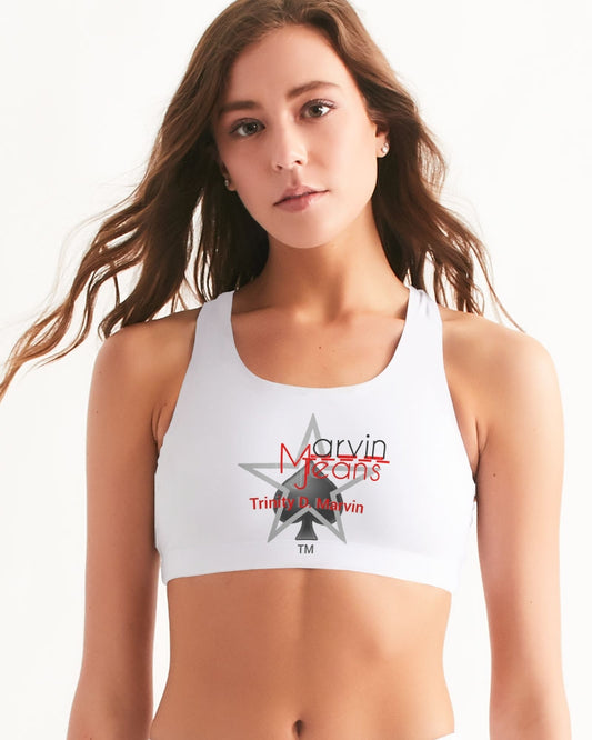 All white by Marvin Jeans and Trinity D.Marvin Women's Seamless Sports Bra