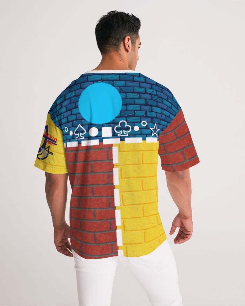 Brick city mix red, yellow ,blue by Marvin Jeans and Trinity D Marvin Men's Premium Heavyweight Tee