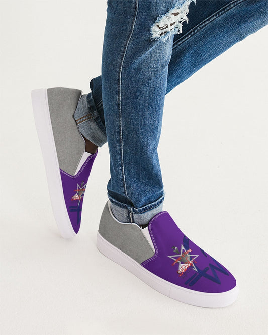 Purple cool grey BY MARVIN JEANS Men's Slip-On Canvas Shoe