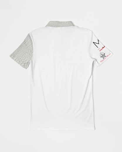 Gator white Men's Slim Fit Short Sleeve Polo