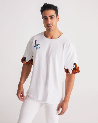 London Paris fire sleeve by Marvin Jeans and Trinity D Marvin Men's Premium Heavyweight Tee