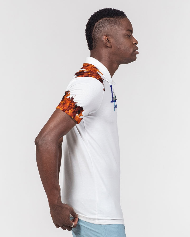 London Paris fire by Marvin Jeans and Trinity D Marvin Men's Slim Fit Short Sleeve Polo