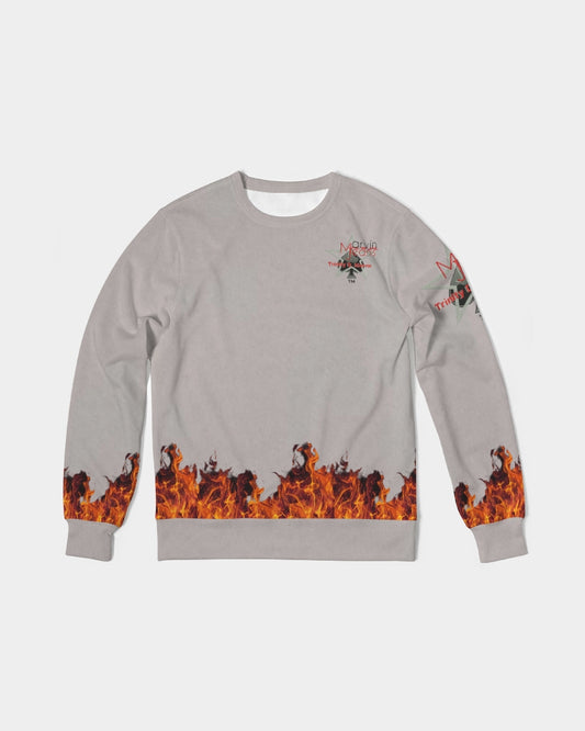 Light grey fire by Marvin Jeans and Trinity D Marvin Men's Classic French Terry Crewneck Pullover