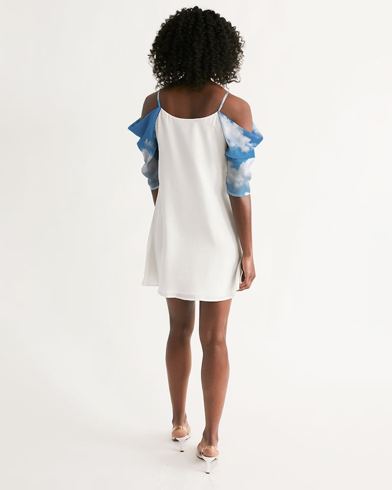 Skydive BY MARVIN JEANS Women's Open Shoulder A-Line Dress