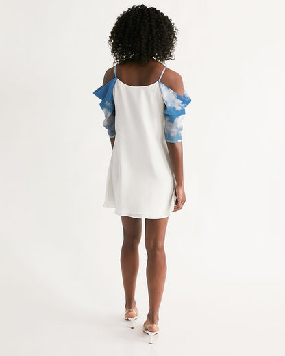 Skydive BY MARVIN JEANS Women's Open Shoulder A-Line Dress