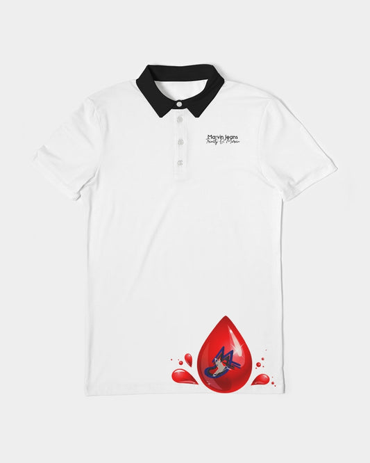 All white by Marvin Jeans and Trinity D Marvin Men's Slim Fit Short Sleeve Polo