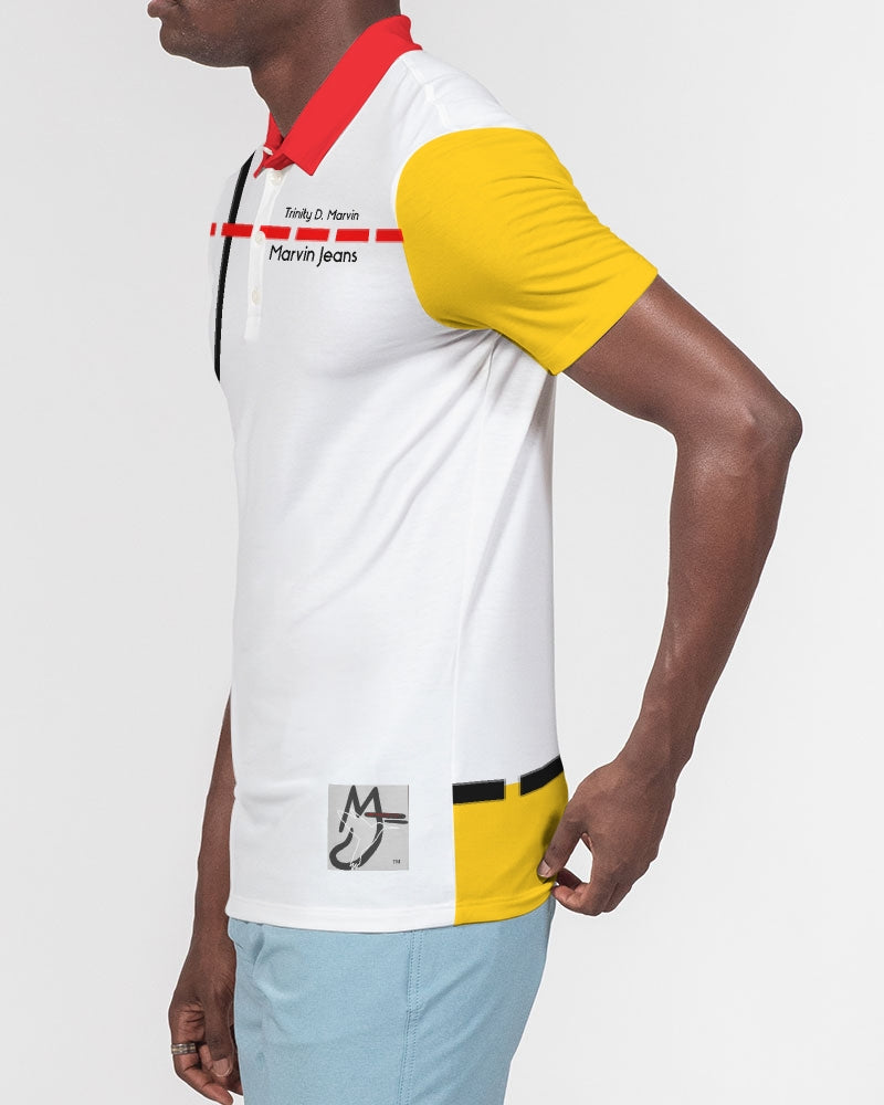 Cheeto gospel message BY MARVIN JEANS Men's Slim Fit Short Sleeve Polo