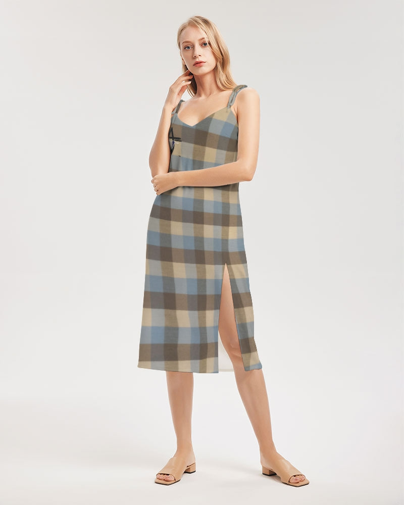 @plaids by Marvin Jeans and Trinity D Marvin Women's Tie Strap Split Dress