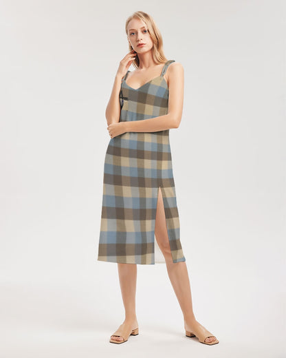 @plaids by Marvin Jeans and Trinity D Marvin Women's Tie Strap Split Dress