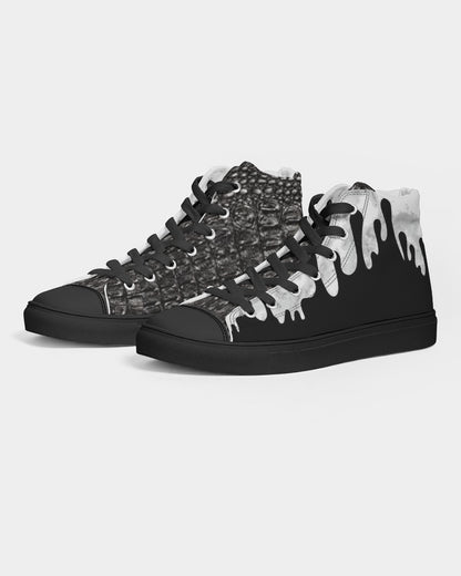 Drip Gator black Men's Hightop Canvas Shoe - Black