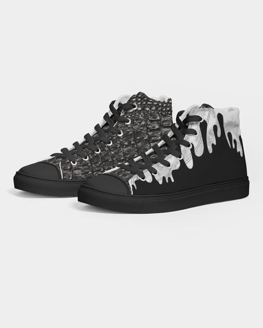 Drip Gator black Men's Hightop Canvas Shoe - Black