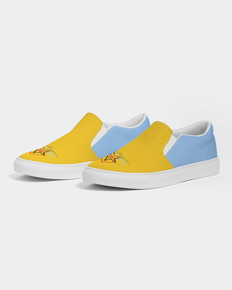 Yellow baby blue BY MARVIN JEANS Men's Slip-On Canvas Shoe