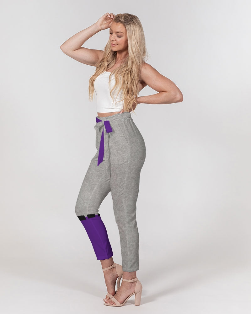 Purple cool grey Trinity D Marvin Women's Belted Tapered Pants