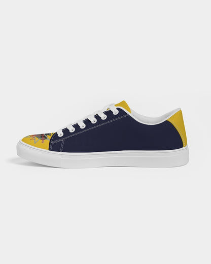Yellow blue  Men's Faux-Leather Sneaker