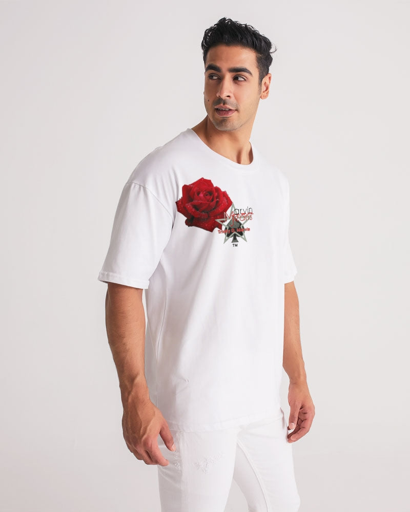 Red rose all white by Marvin Jeans and Trinity D Marvin Men's Premium Heavyweight Tee