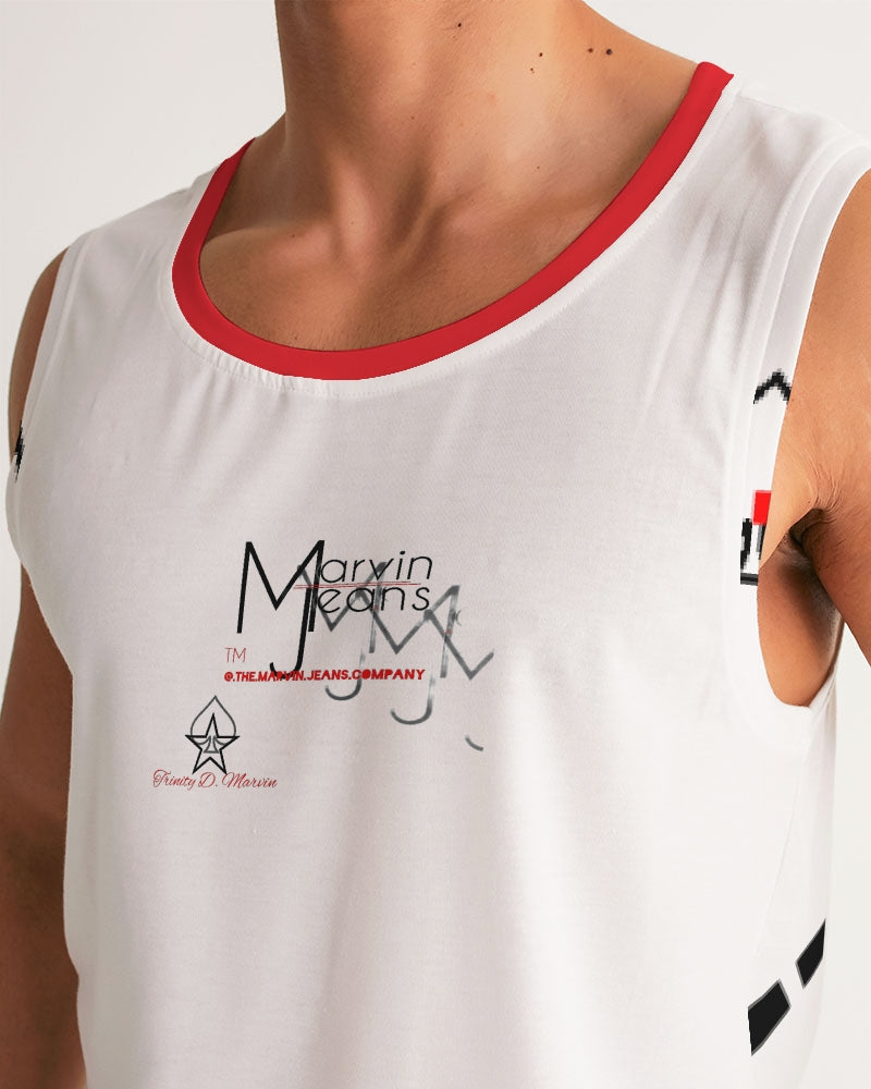 All white Men's Sports Tank