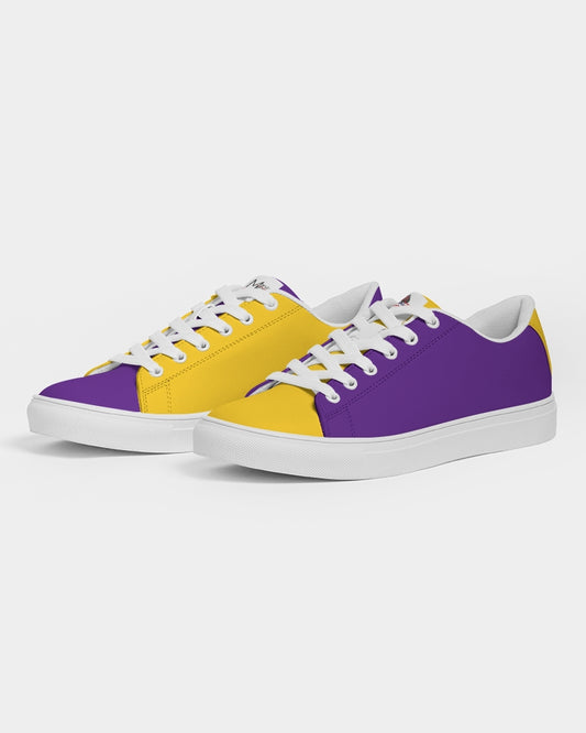 Yellow purple Men's Faux-Leather Sneaker