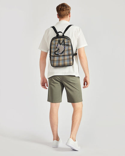 @plaids city Classic Faux Leather Backpack