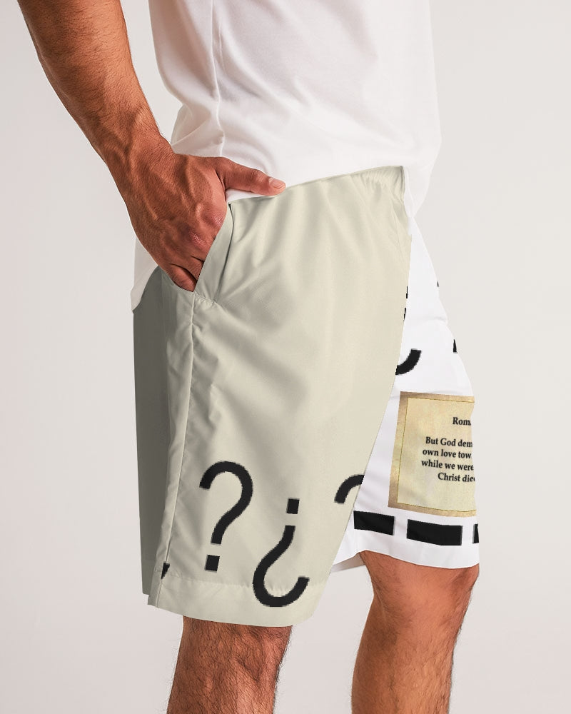 Gospel message Romans 5:8 BY MARVIN JEANS Men's Jogger Shorts