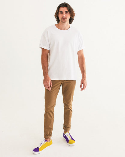 Yellow purple Men's Faux-Leather Sneaker