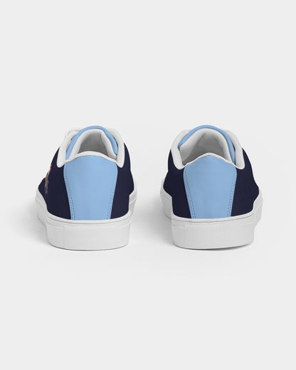 Navy blue baby blue Men's Faux-Leather Sneaker