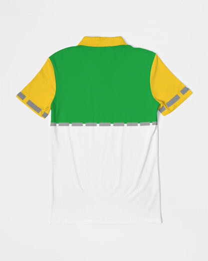 Lemon Lime Green Bay  BY MARVIN JEANS Men's Slim Fit Short Sleeve Polo