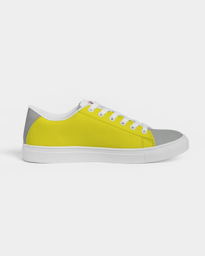 Light yellow grey tip Men's Faux-Leather Sneaker