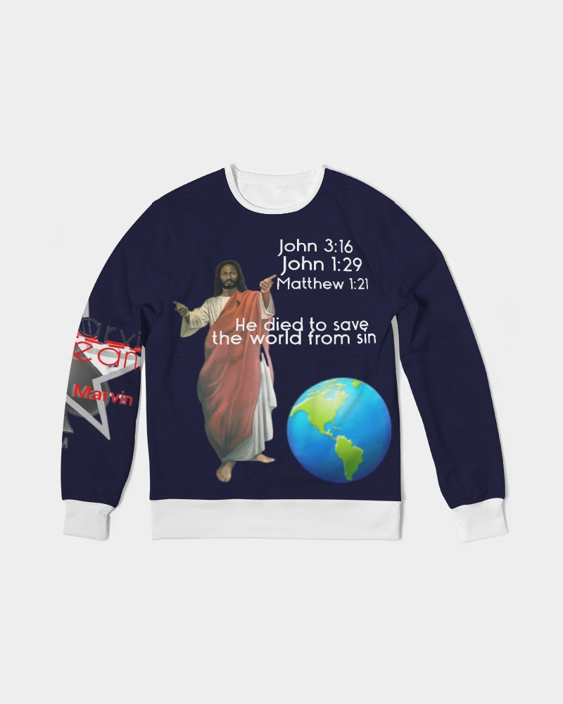 Gospel of hope by Marvin Jeans and Trinity D Marvin Men's Classic French Terry Crewneck Pullover