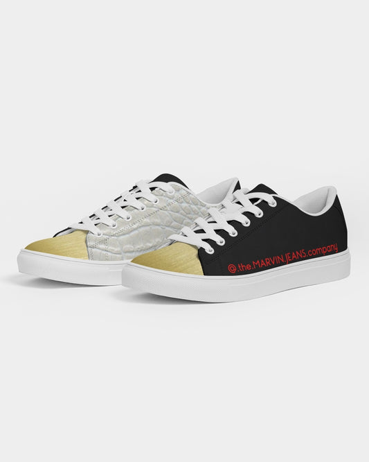 Gator white gold tip BY MARVIN JEANS Men's Faux-Leather Sneaker