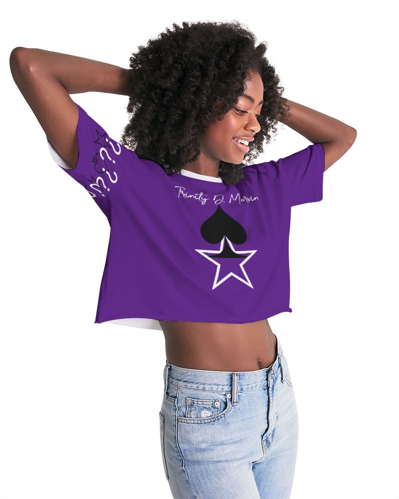 Purple Women's Lounge Cropped Tee