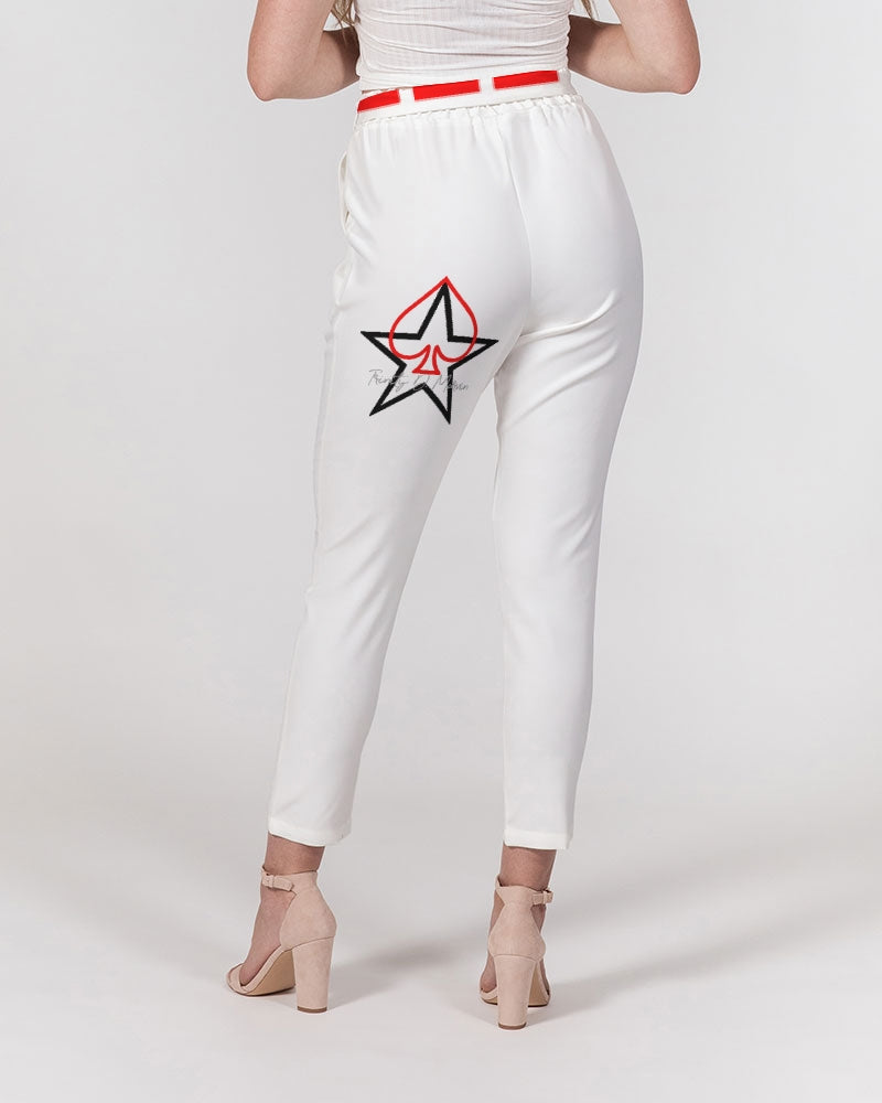 All White Legacy Women's Belted Tapered Pants