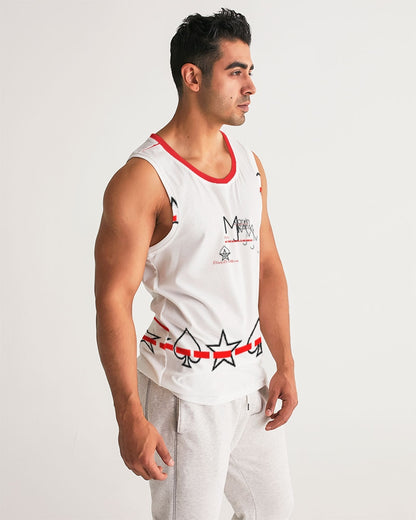 All white Men's Sports Tank