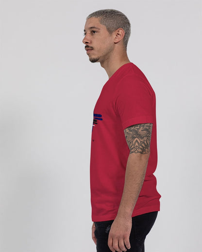 MJ logo by Marvin Jeans and Trinity D Marvin Unisex Jersey V-Neck Tee | Bella + Canvas