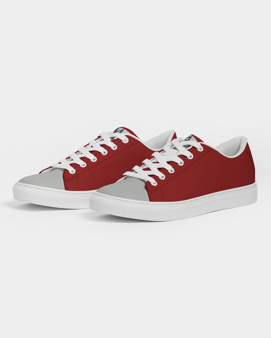 Maroon grey tip Men's Faux-Leather Sneaker